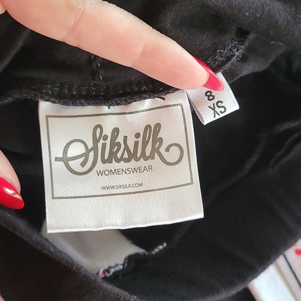 SikSilk black classic tape logo leggings - Picture 3 of 4
